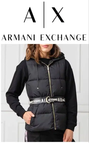 아르마니 익스체인지 A/X ARMANI 다운 베스트 블랙