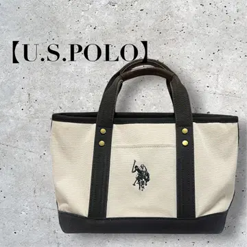 U.S. POLO 아이보리/블랙 핸드백 화이트