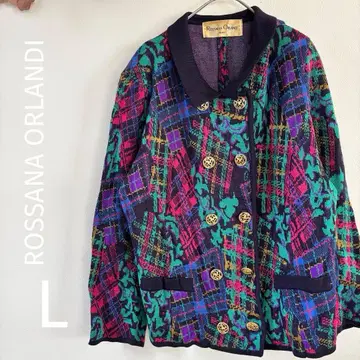 ROSSANA ORLANDI 올 패턴 니트 자켓 L 빈티지풍
