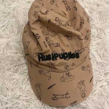 허시파피 베이지 캡 강아지 모자