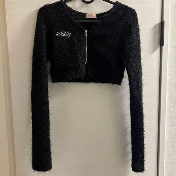 uLilly 블랙 크롭 가디건