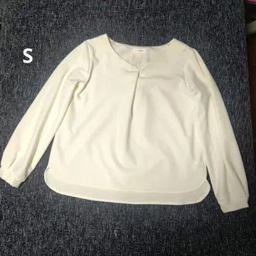 아베베 standard 화이트 블라우스 긴팔 ( S ) 넉넉한 와이드 핏