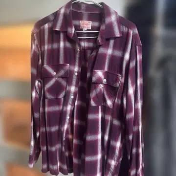 BIG MIKE 버건디 체크 플란넬 셔츠 M