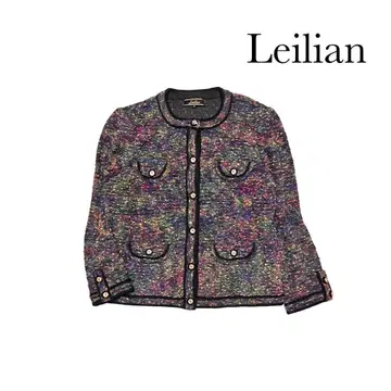 레리안 가디건 니트 노카라 자켓 스타일 골드 버튼