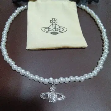 펄 목걸이 다이아몬드풍 참 포함