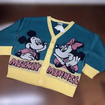 새상품 아베일 Disney 미키 미니 가디건 L 그린