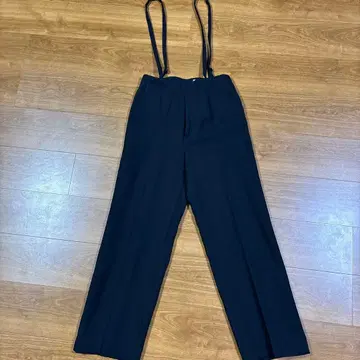 United arrows 서스펜더 포함 블랙 와이드 팬츠