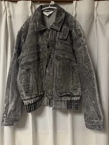 데미지 가공 그레이 데님 자켓