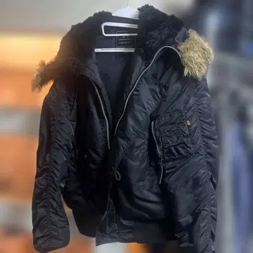 ALPHA INDUSTRIES 블랙 밀리터리 자켓 L