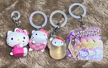 키티 표식 키링 4개