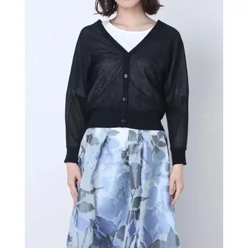 JUSGLITTY 돌먼 시어 가디건 블랙