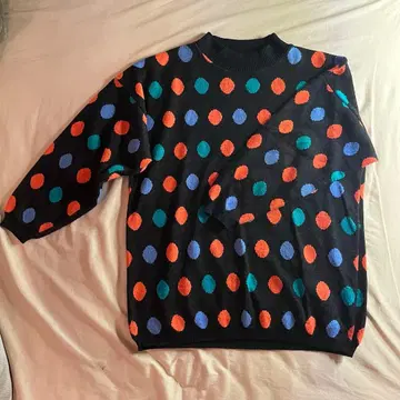 니트 도트 80s 90s 구제 의류 레어