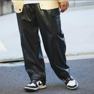 프릭스스토어 가죽 팬츠 S 카고 팬츠