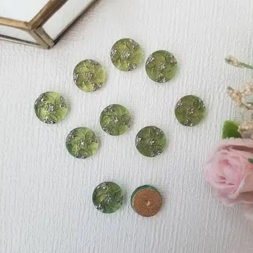 [ 10개 묶음 판매 ] 체코 유리 버튼 13mm 플랫형 k0602