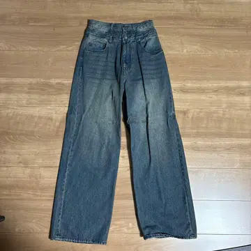 다크 블루 와이드 레그 데님