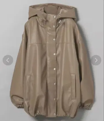 JEANASIS 후드 부착 가죽풍 자켓