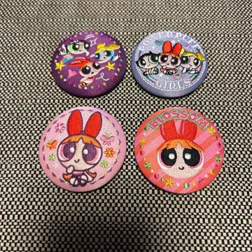 파워퍼프걸스 핀 배지 4개 세트
