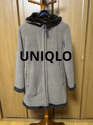 UNIQLO 유니클로 브라운 플리스 후드 부착 자켓