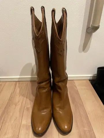 사토레 브라운 자수 롱 부츠 웨스턴 부츠 38 24.5cm