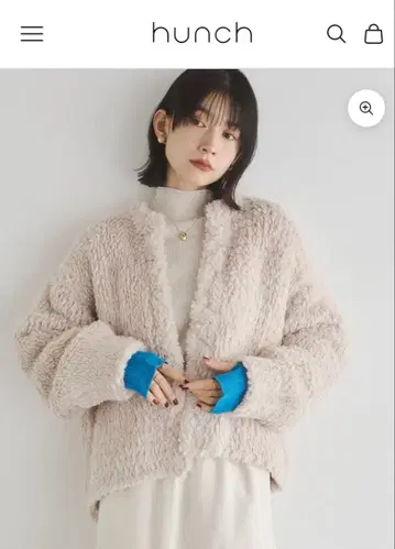 한치 퍼 니트 코트