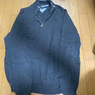 TOMMY HILFIGER 하프 지퍼 코튼 니트