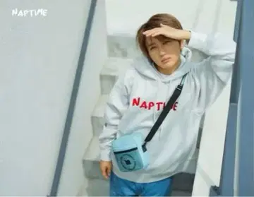 NAPTIME 그레이 후드 부착 후드티