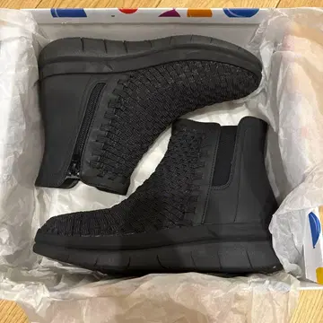 밴딩 블랙 뜨개질 디자인 부츠