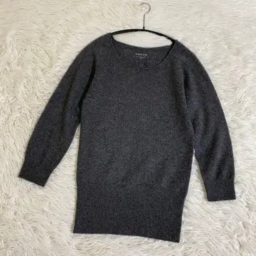 에붐에바 캐시미어 100% 니트 스웨터 7부 소매 F 그레이