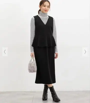 Honeys 도킹풍 점프 스커트 블랙 L 사이즈