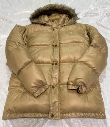 adidas 후드 부착 다운 자켓 베이지