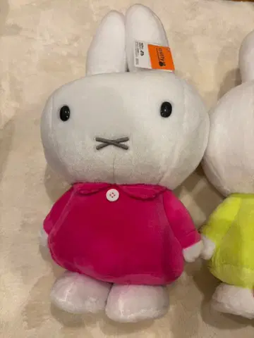 미피 봉제 인형 핑크 옐로우 그린