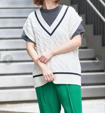 Spick&Span 피크&스팬 C/Pe 케이블 니트 베스트