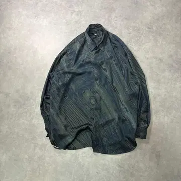 HARE 하레 울 시가라 셔츠 울 패턴 셔츠 블랙