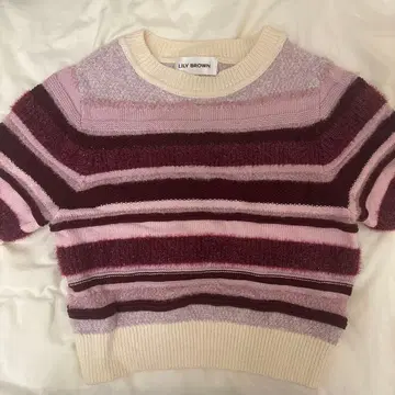 LILY BROWN 반팔 니트 핑크 퍼플 보르도