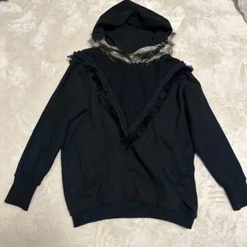 침대 옆 드라마 모헤어 혼방 북방 후드티 풀오버 블랙 STOF 새상품급