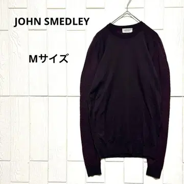 JOHN SMEDLEY 크루넥 니트 스웨터 소매 자카드 무늬 M
