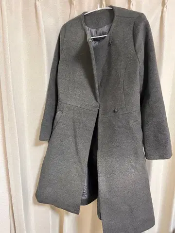 tocco 그레이 롱 코트 노카라