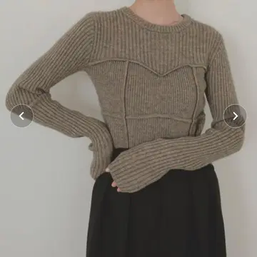 뷔스티에 디자인 리브 니트탑