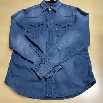 할리우드 런치마켓 BLUEBLU 터키석 버튼 데님 셔츠