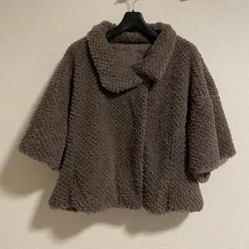 그레이 보아 자켓 플레어 소매