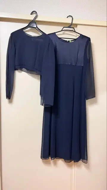 파티 드레스 시어 네이비 원피스 여성용