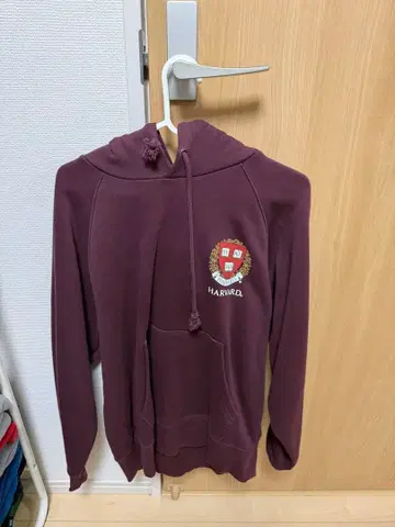 HARVARD 후드 부착 후드티 버건디