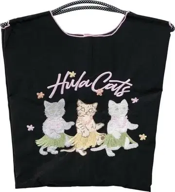 Pukana 자수 토트백 블랙/고양이