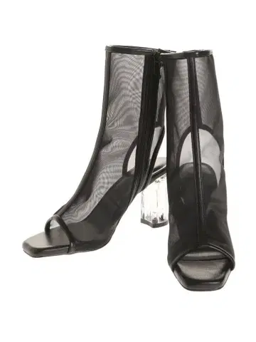 오픈토 메쉬 부츠 블랙