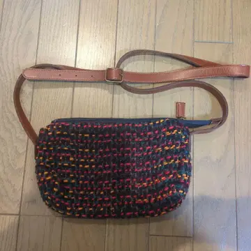 Ships 멀티 컬러 울 뜨개질 숄더백