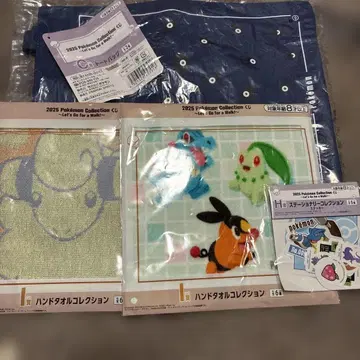 포켓몬 1번 복권 C상 토트백 타월 스티커 세트