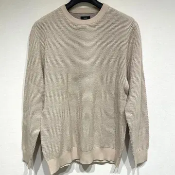 [택 포함 미사용 새상품] BEAMS 남성용 베이지 메쉬 니트 스웨터 L
