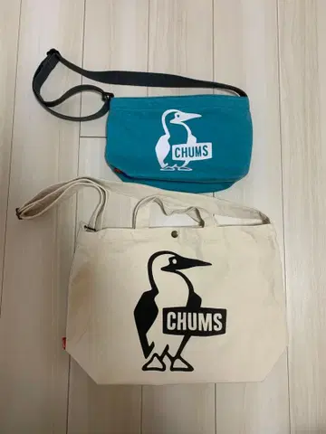 CHUMS 숄더백 파랑 화이트 2개 세트