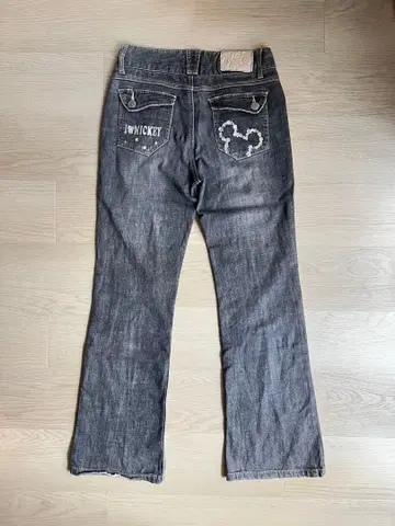 [ Y2K ] 00s 플레어 데님 디즈니 공식 미키 자수 헤이세이 갸루