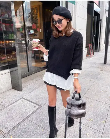 셰리에 니트 블랙